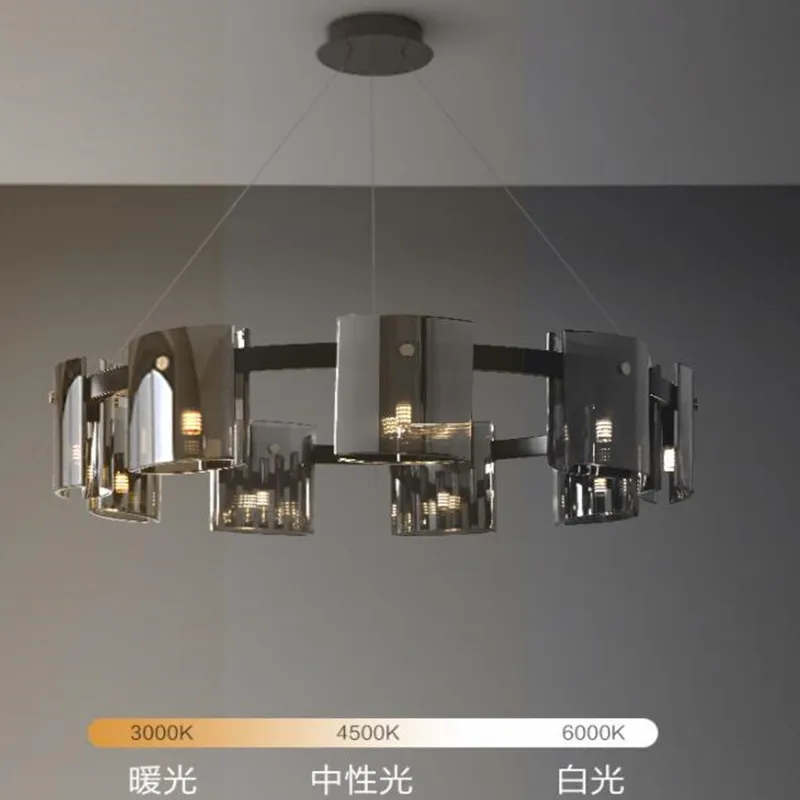 

Luxury Smokey Grey Chandelier Lighting Glass Living Room Decoration Light Fixtures Chandeliers Kitchen Lights G9 Sockets Hanging