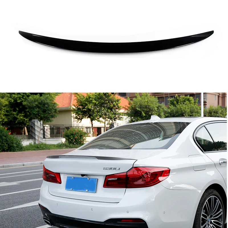 Use For BMW G30 5 Series 2018-2021 Year Spoiler ABS Plastic Carbon Fiber Look Rear Trunk Wing Car Body Kit Accessories