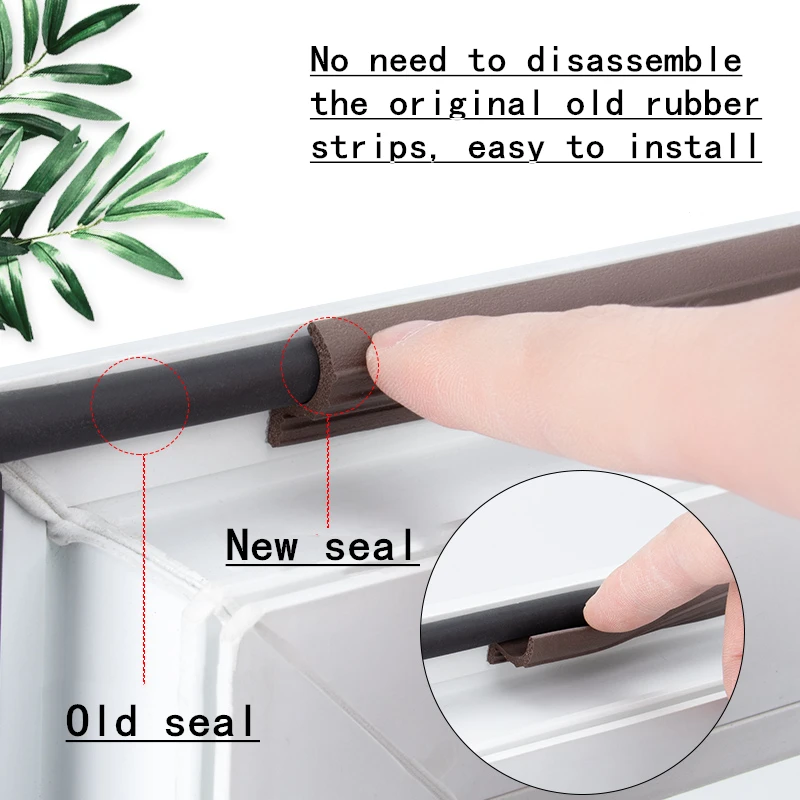 4M Strong Self-adhesive Door Window Sealing Strip Soundproof Foam Seal Tape Weather Stripping Gap Sealer Filler Window Hardware
