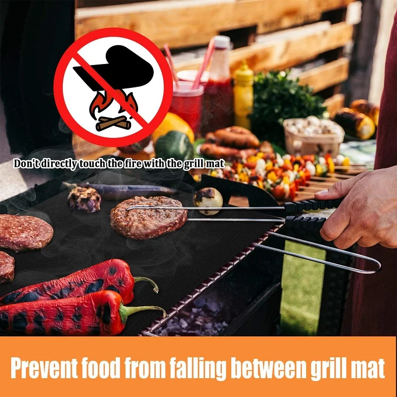 WALFOS BBQ Grill Non-stick Coating Sheet Mat Heat Resistance Easily Cleaned Mat Cooking Baking Barbecue Kitchen Tools 33*40 CM