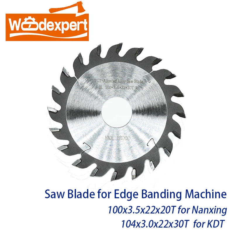 2 PCS 100/104mm Saw Blade Carbide Cutting Disc for Nanxing KDT Woodworking Edge Banding Machine End Trimming