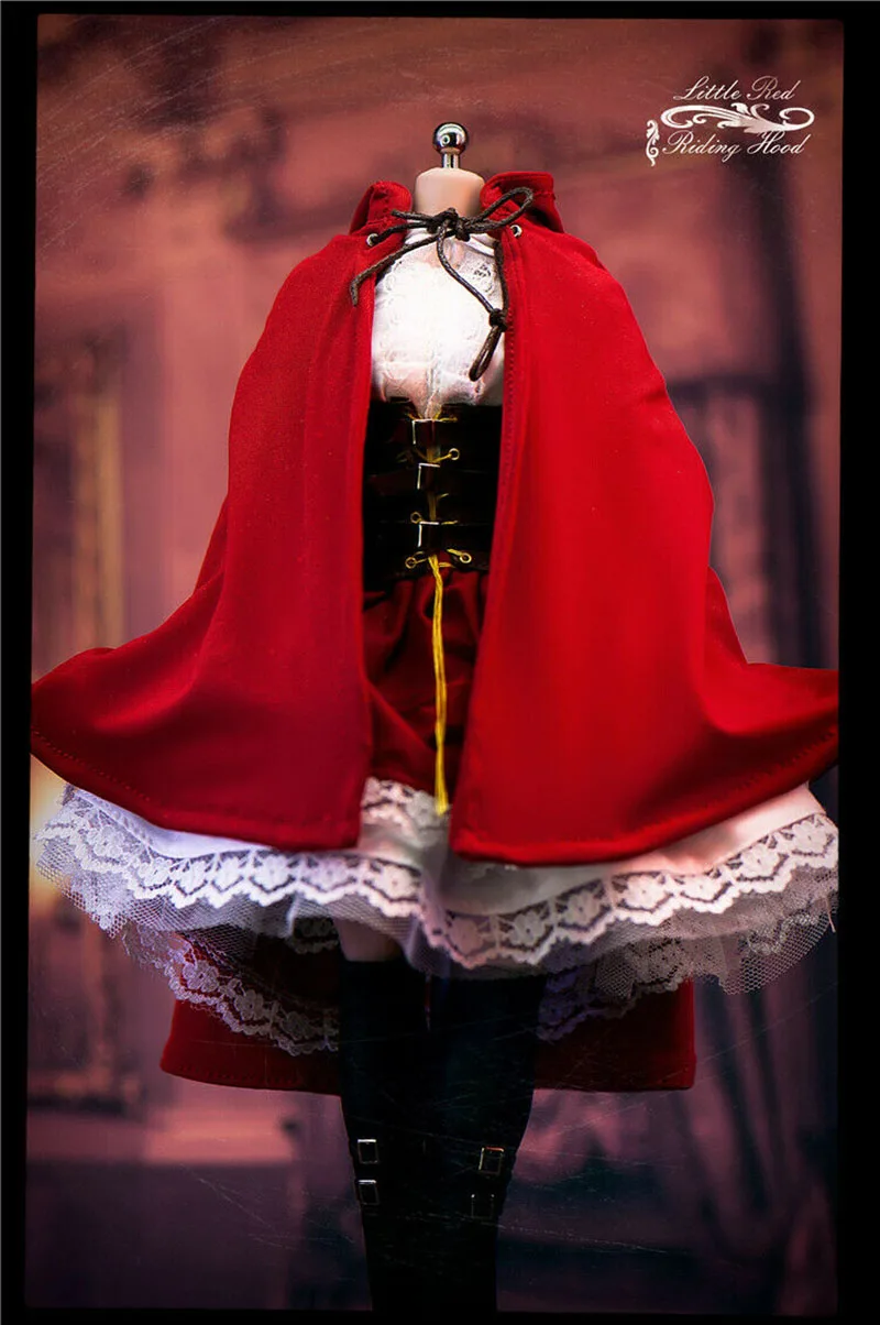 FASToys 1/6 FA-18-07 Red Cloak Gothic Lolita Dress Clothing Set Fit 12'' Female Action Figure