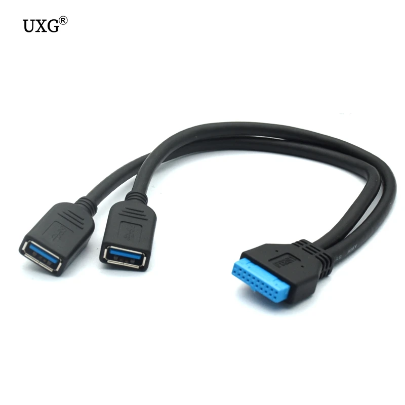 2 ports USB 3.0 Female to Motherboard 20pin Header for front panel cable 0.2m