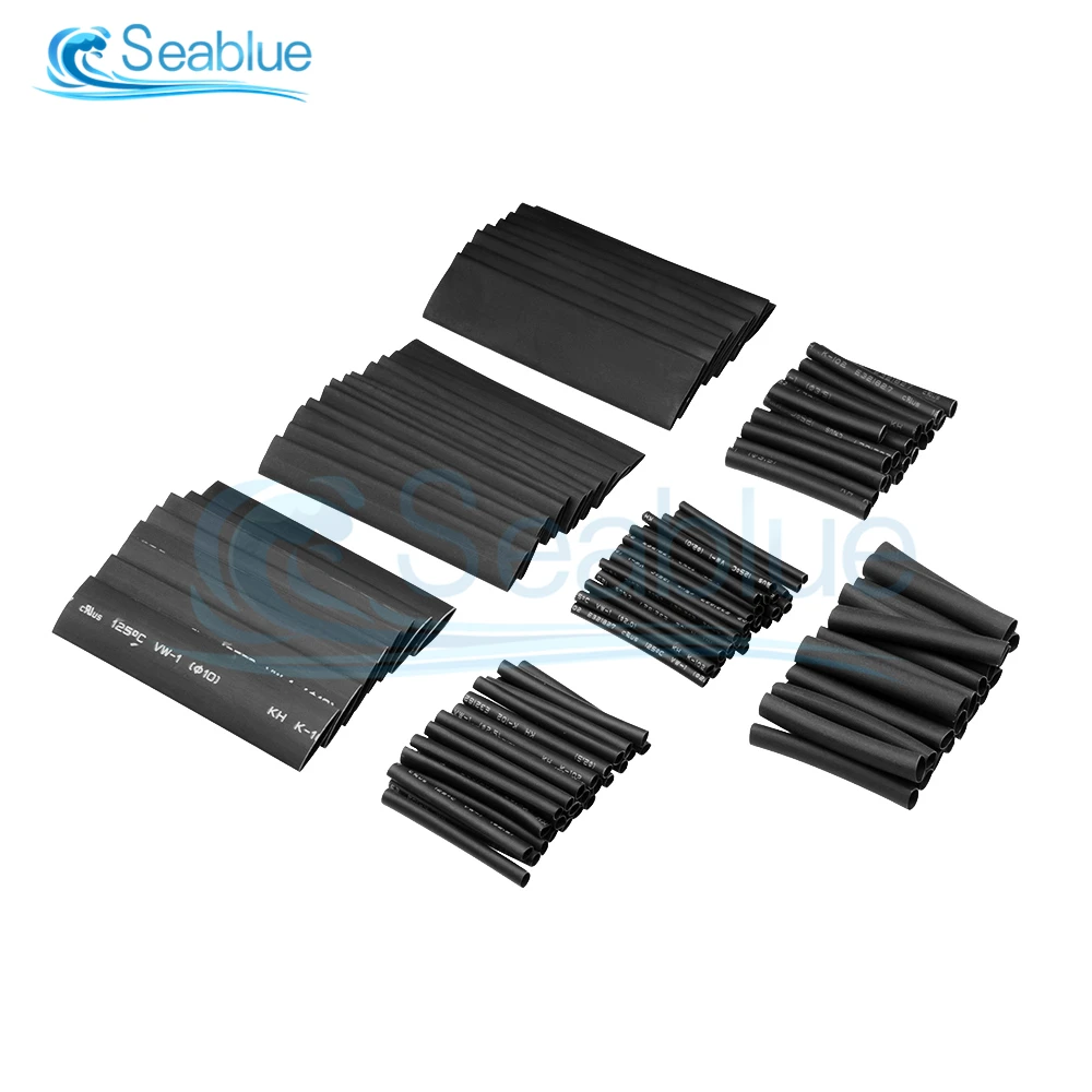 127 Pcs Heat Shrink Sleeving Tube Tube Assortment Kit Electrical Connection Electrical Wire Wrap Cable Waterproof Shrinkage 2:1