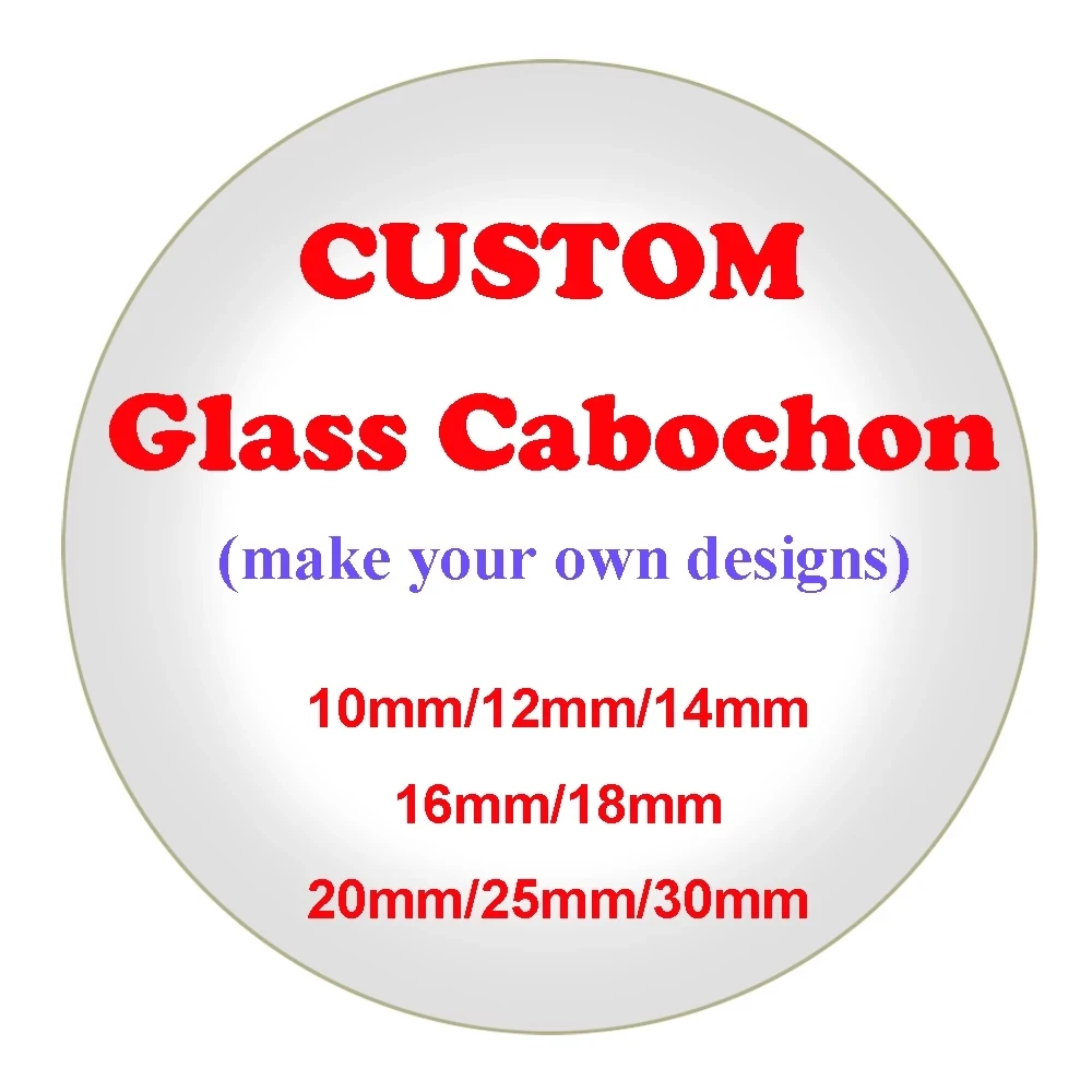 50pcs/100pcs Custom Design Round Glass Cabochon 12mm/14mm/16mm/18mm/20mm/25mm Cartoon Flatback Cabochon DIY Jewelry Accessories