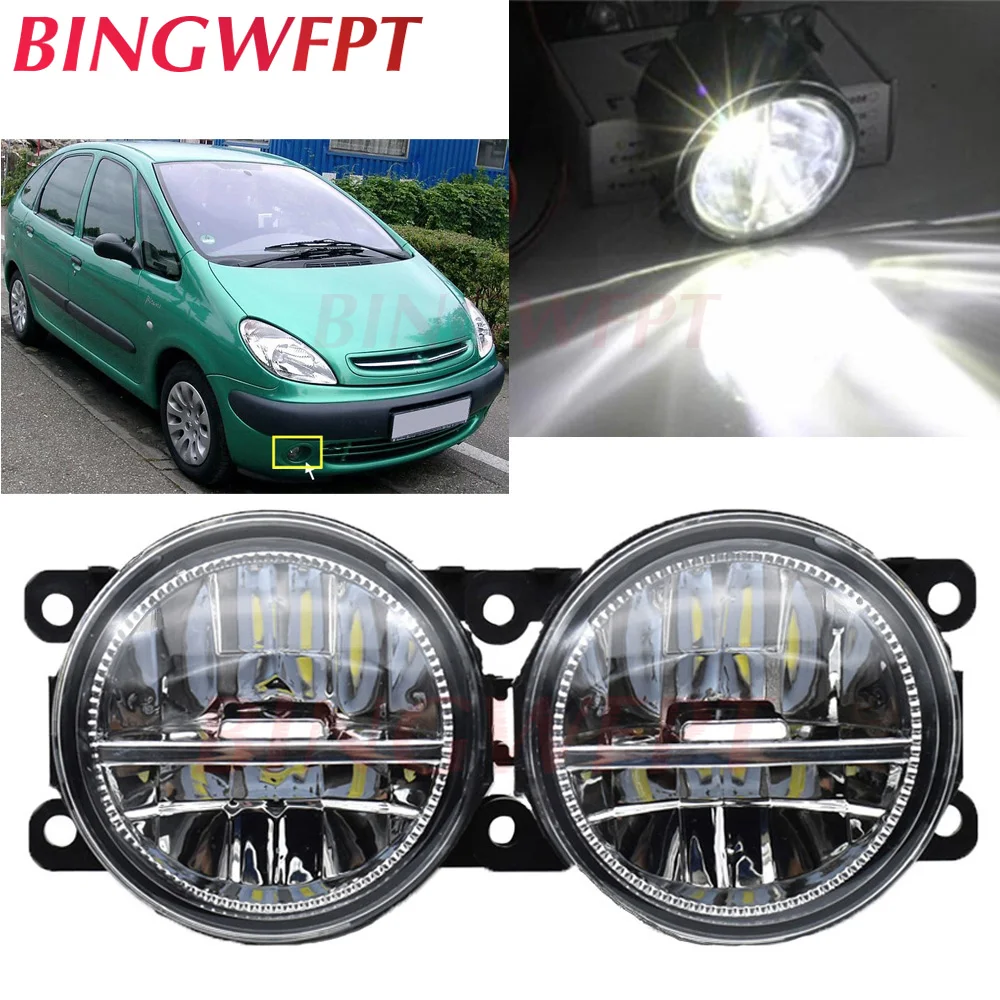 2 pçs/lote 90mm LED Nevoeiro Lâmpada Luz 12V Para Citroen XSARA PICASSO N68 1999-2010 Frente Esquerda Direita Faróis de Nevoeiro Halógenos H11