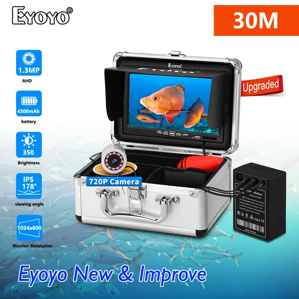 

Eyoyo EF07H Fishing Camera 7"Inch 720P AHD 15M Underwater Camera for Fishing 12pcs Infrared LED Lamp Ice fish finder Ice Fishing