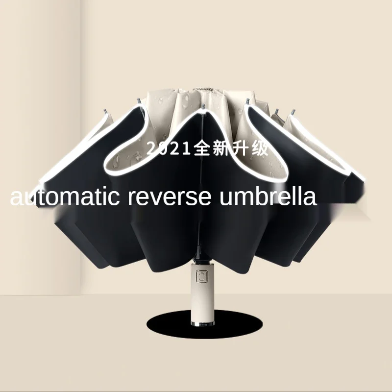 12ribs Reverse Automatic Umbrella Business Men\'s Large Umbrella Paraguas Marca