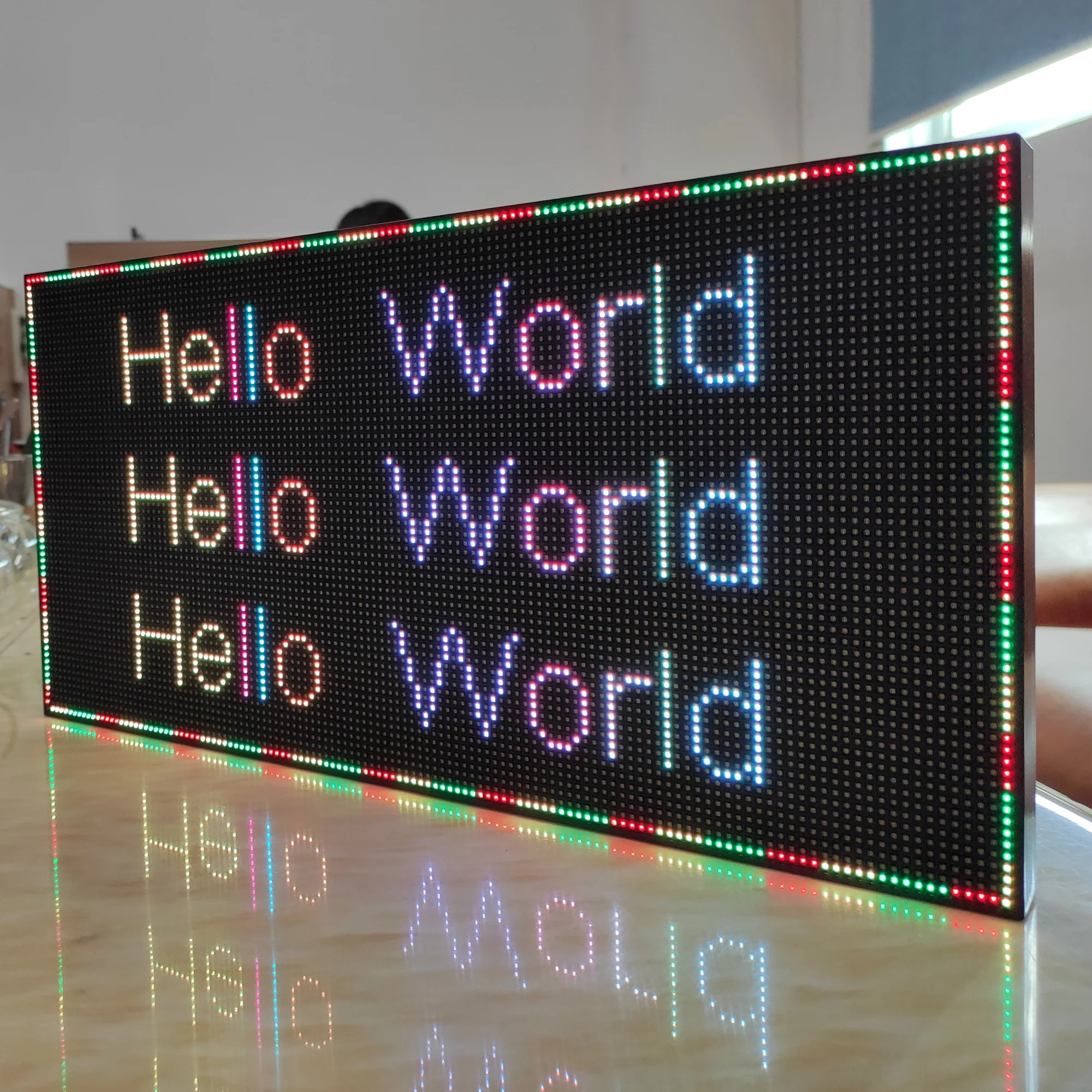 CVTAT B2 Small LED Sign Indoor Full-Color Programmable LED Screen RGB LED Billboard Advertising Board Scrolling Message Display