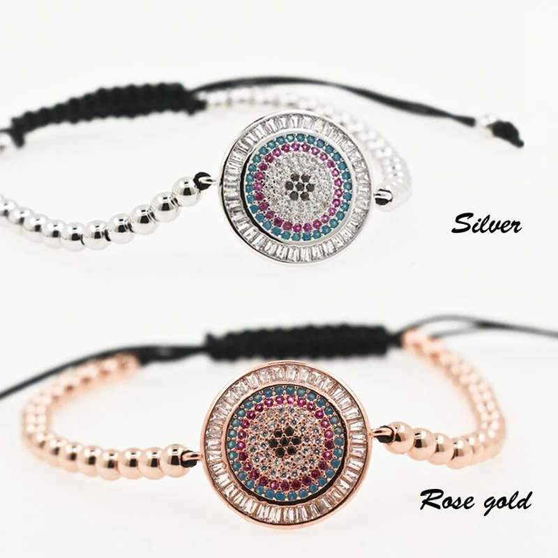 

Bohemian Copper Beads Chain Bracelets Bangles for Women Vintage Rose Gold Color Bracelet Set Handmade Rope Adjustable Jewelry