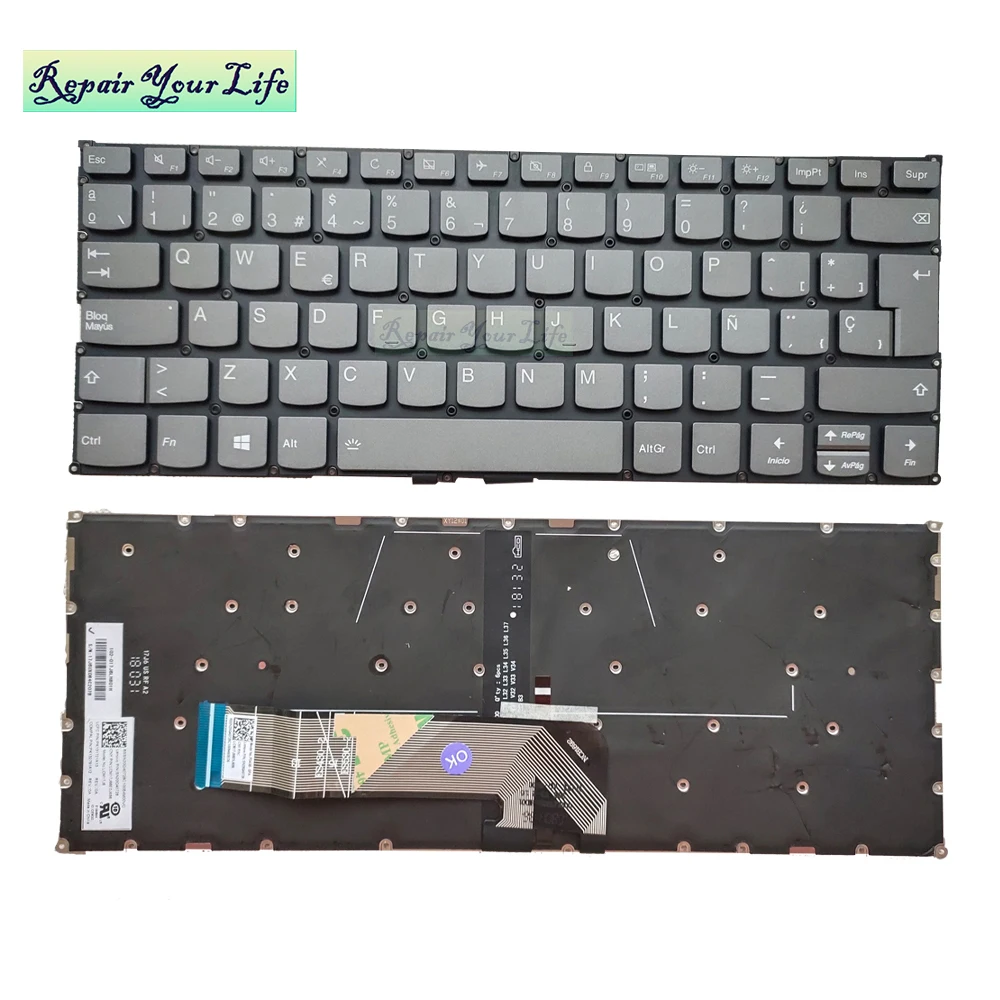 ES SP Spanish Laptop Backlit Keyboard for Lenovo Yoga C340-14 C340-14API C340-14IML C740-14 S740-14 C740-14IWL S740-14IIL 14ILL