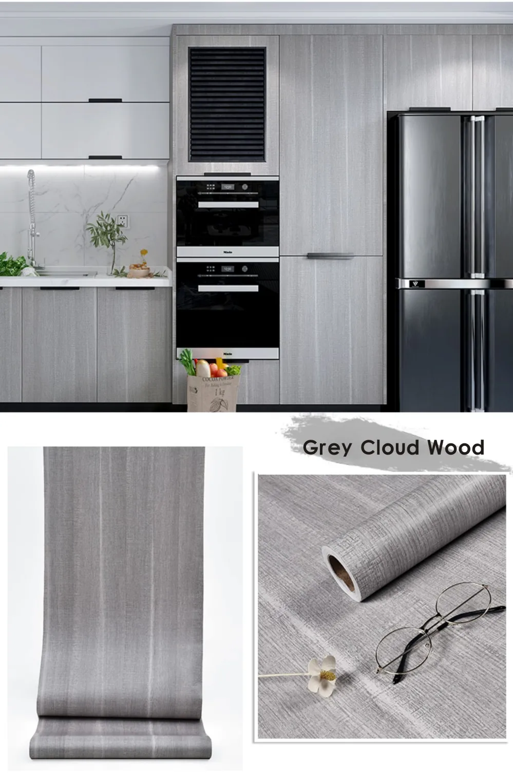 6 m wasserdichte, selbstklebende Vinyl-Tapeten, Rolle, Möbel, Schränke, PVC, dekorative Folie, Holzmaserung, Aufkleber für DIY-Heimdekoration – Detail 6