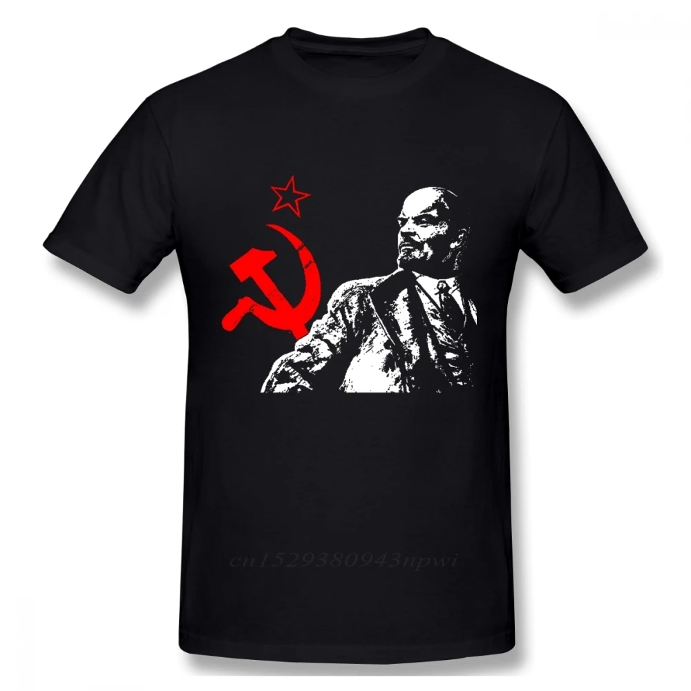 Ussr Red Soviet Union  Communist Lenin T Shirt Male Streetwear Short Sleeve Cotton Big Size Homme Tee shirt