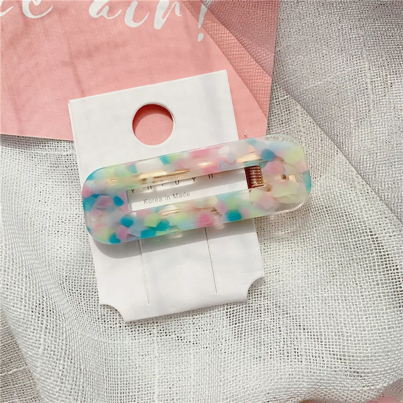 Cute Baby Girls 6pcs/set Candy Hair Clips Barrettes Wholesale Summer Lovely Colorful Acetate Hairpins Duckbill Clip Wholesale