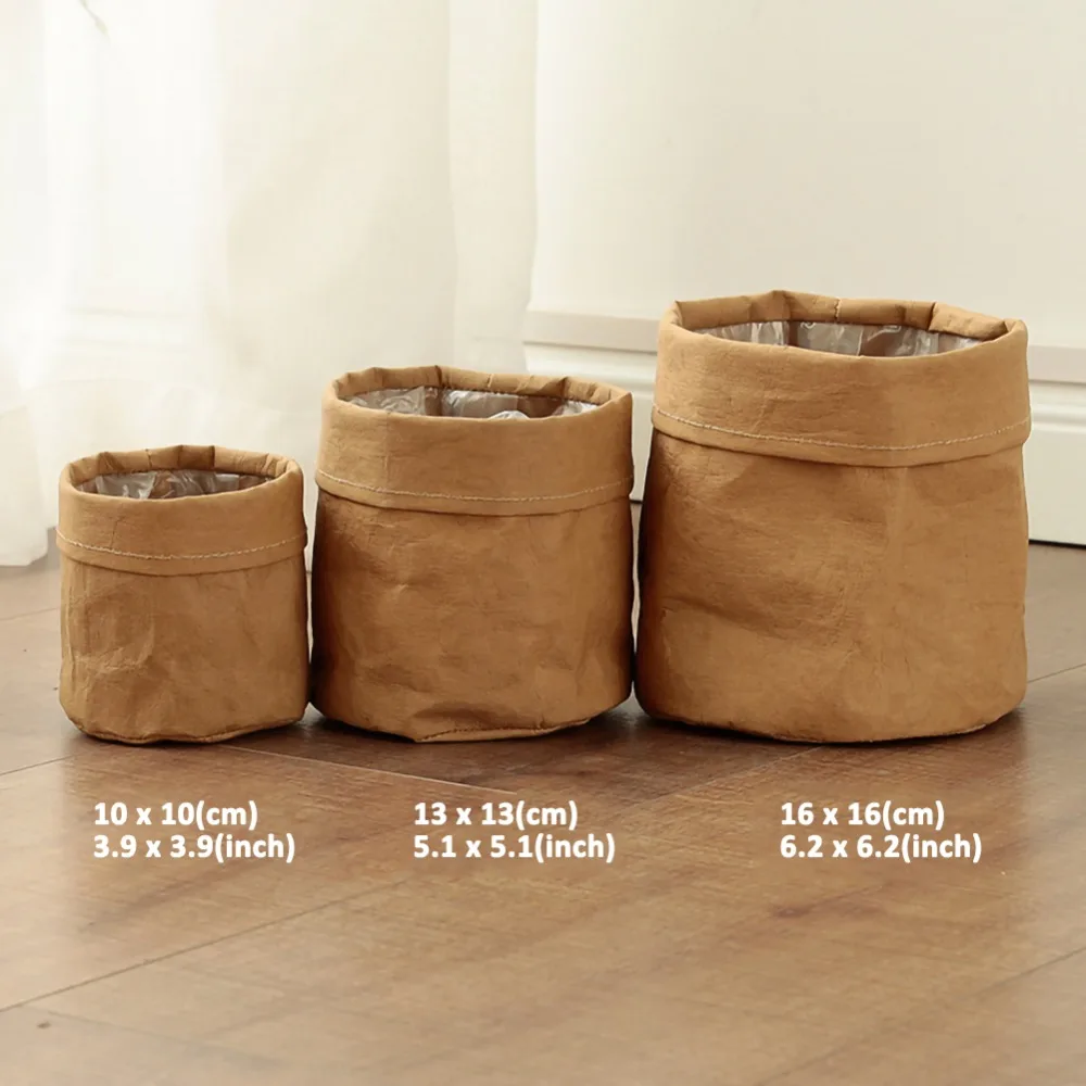 Garden Flower Pot Waterproof Eco-friendly Kraft Paper Pots Plants Multifunction Reuseable Plant Bag  Supplies Decoration