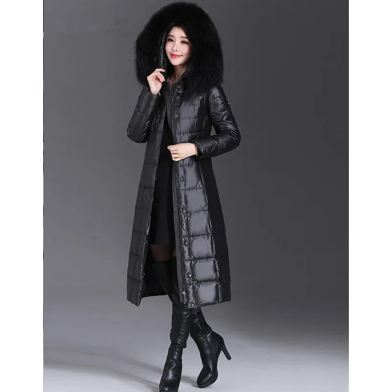 

Women's Down Jacket Long Thickening Down Coat With Real Fur Hood 2020 Winter Jackets Large Size 5XL Mom Clothing 1508#