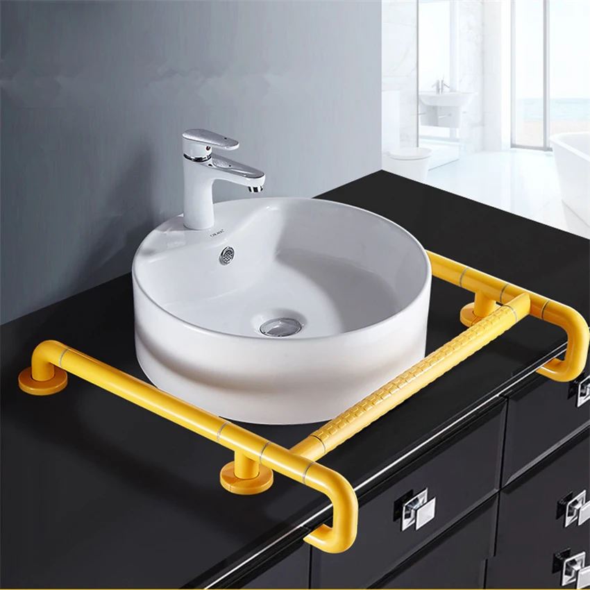 Bathroom wash basin handrails for the elderly the disabled nylon stainless steel bathroom basin handrails for the disabled