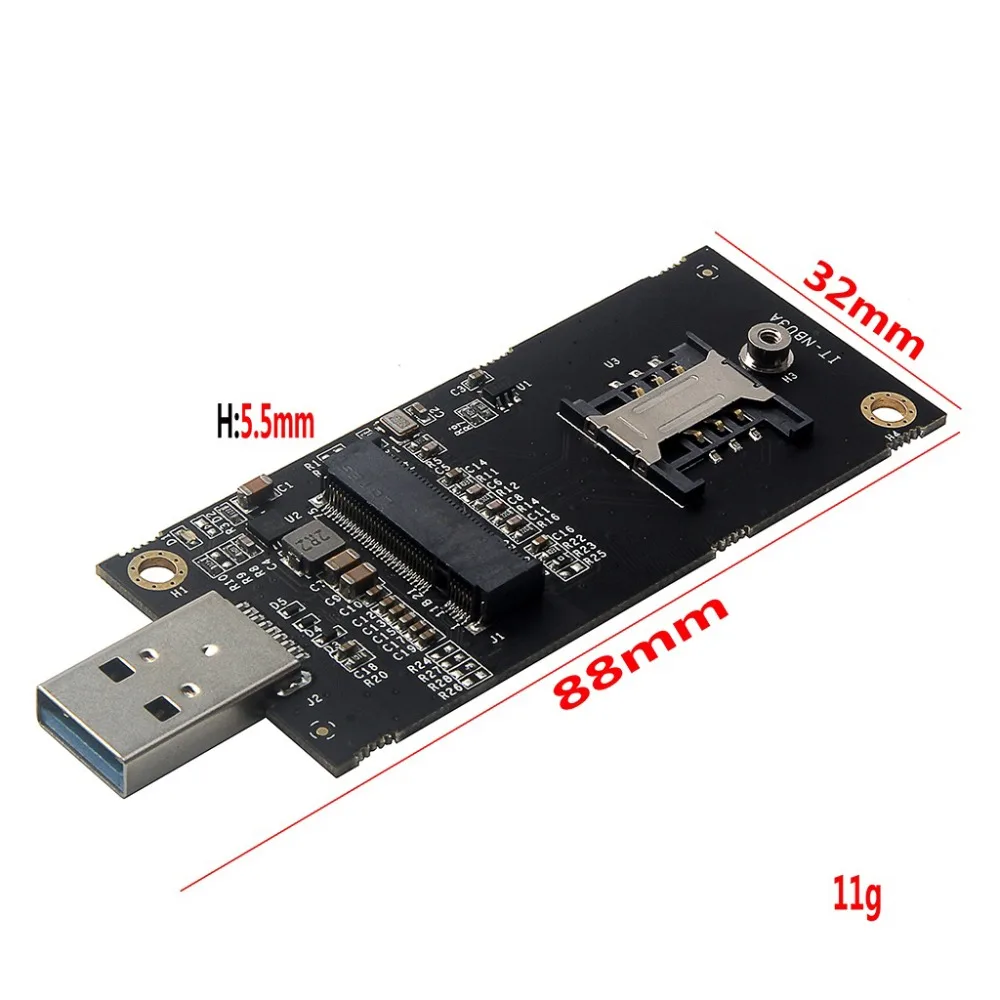 NGFF to USB adapter with SIM card key slot B adapter card for ngff M.2 3G 4G LTE module DE5811E DW5821E ME906 EM7455 ME936