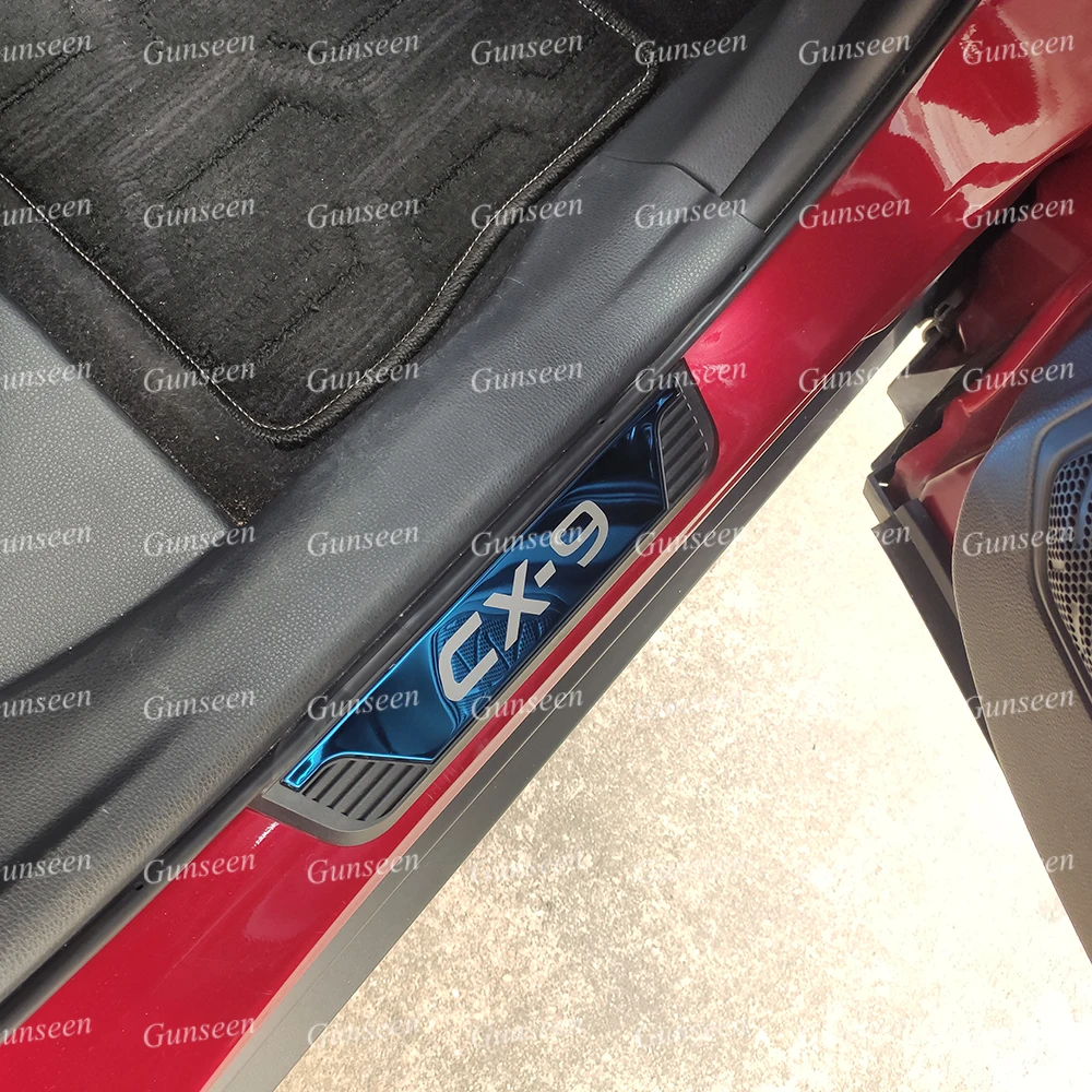 For CX9 2020 Auto Accessories Door Sill Scuff Plate Pedal Trim Stainless Steel Car Sticker Threshold Protector Cover Styling - Image 2
