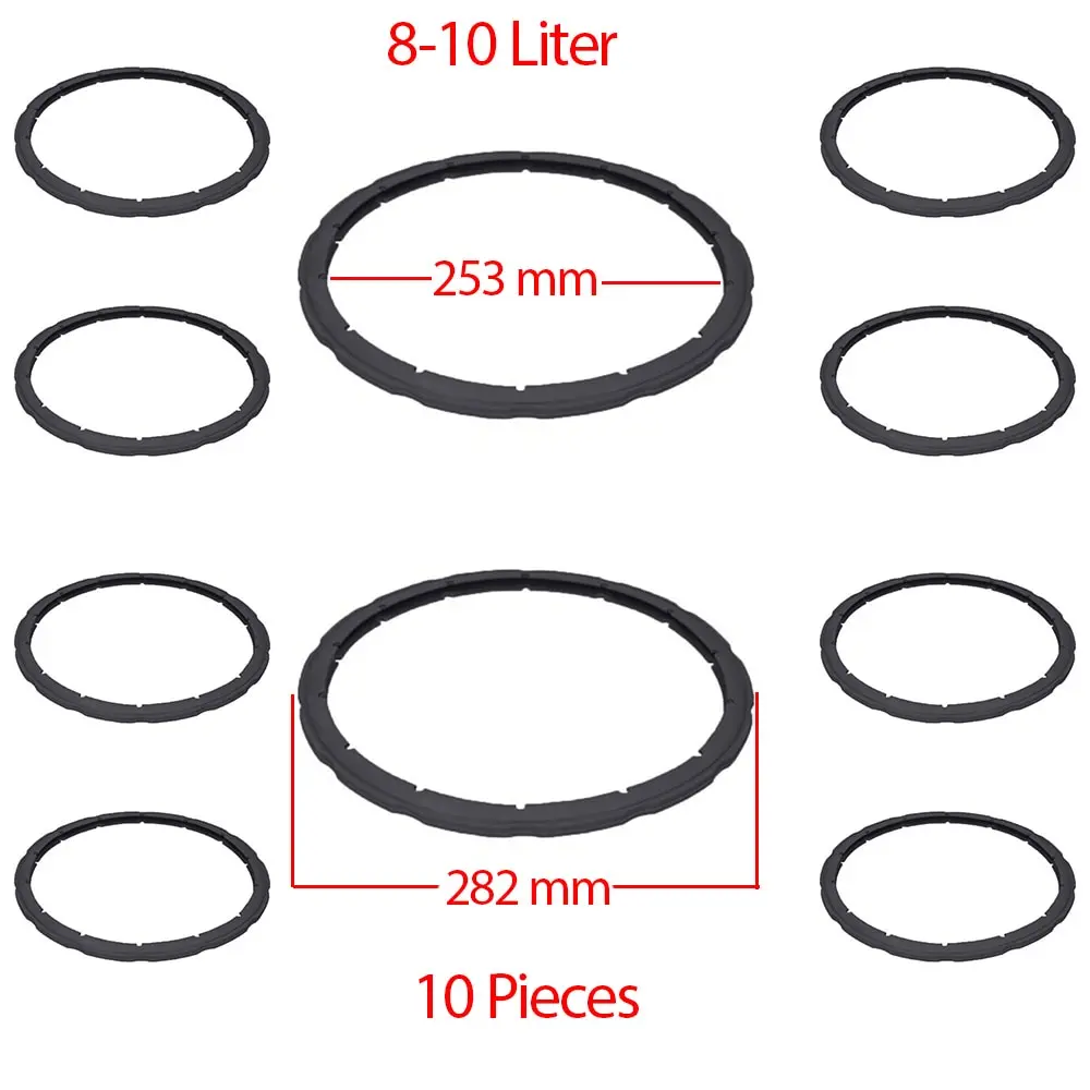 Steam Pressure Seal Pressure Cooker Sealing Ring Replacement For SEB Tefal Clipso 8-10 1liter (10 Pieces)