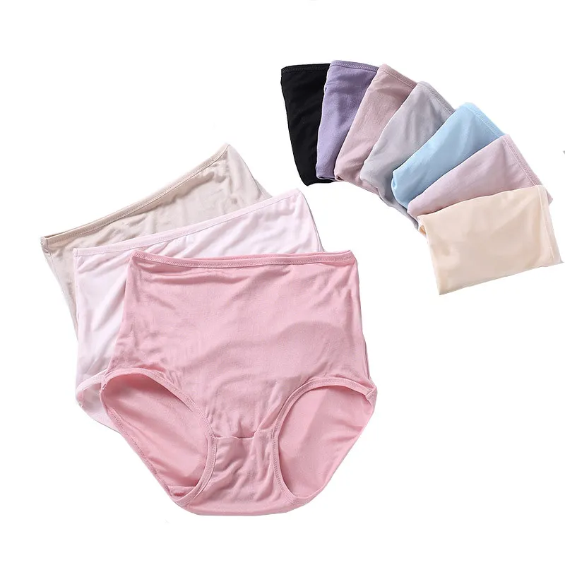 Birdsky, 3pcs 100% natural mulberry silk Women briefs panties underwear high waist, quick dry, 11 colors. OR-39