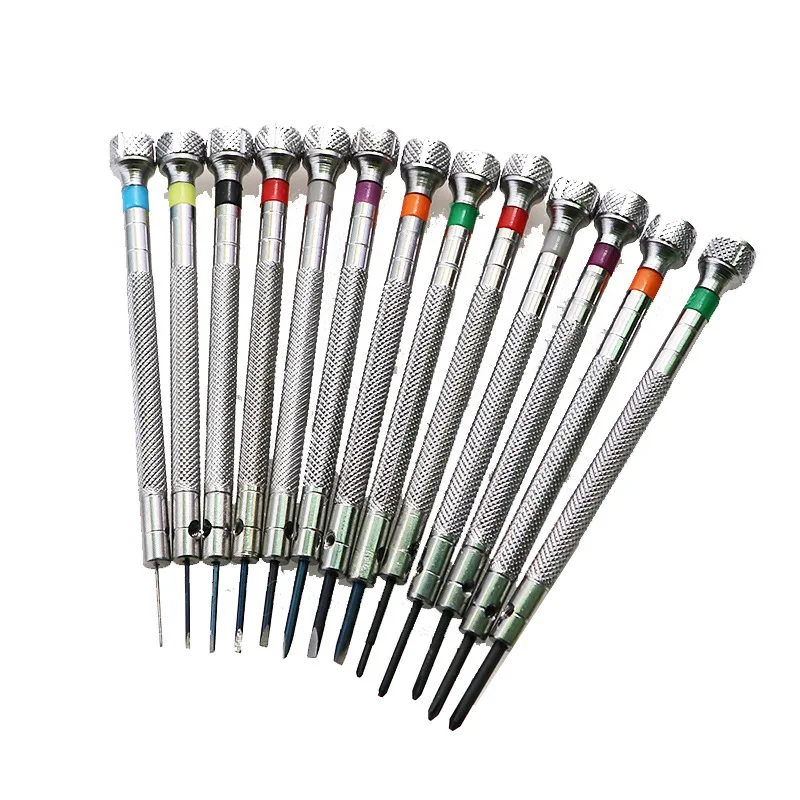 New 0.6mm-2.0mm 13Pcs Watchmakers Multifunctional Opening Repair Tool Set Precision Screwdriver Watch Glasses Flat Blade