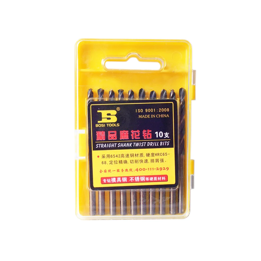 SIJIBOSI 10PC 4.0Mm Thẳng Vít Vặn Khoan Kim Loại Thép Không Gỉ HRC65-68