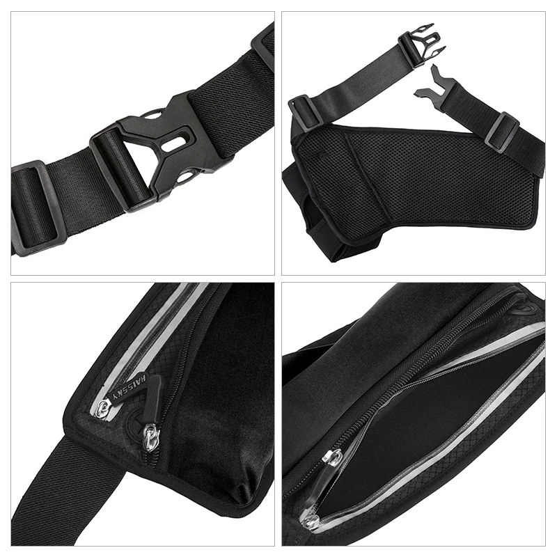 HAISSKY Waterproof Waist Bag Running Belt Sports Jogging Gym Men's Women's  Pack For Phone Unisex Women Men Fitness Water Bottle