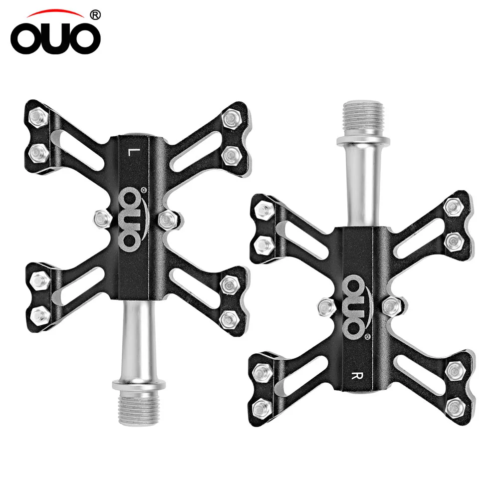 OUO Bicycle Pedals Ultralight Mtb Automatic Pedals Aluminum Road Bike Cleats Anti-slip Cycl Bicycl Accessori Bike Footrest Light