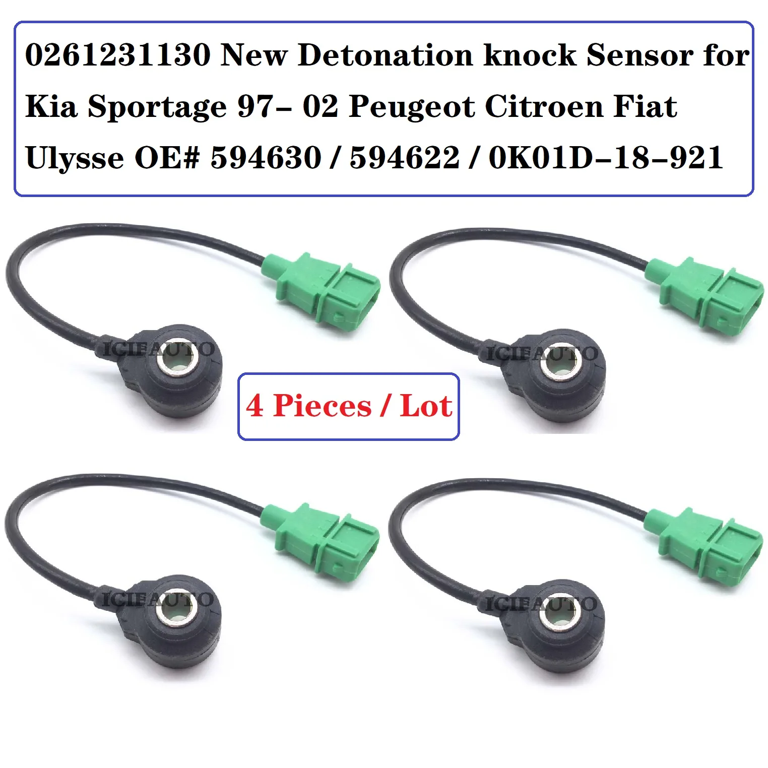 

0261231130 New Detonation knock Sensor for Kia Sportage 97- 02 Peugeot Citroen Fiat Ulysse OE# 594630 / 594622 / 0K01D-18-921