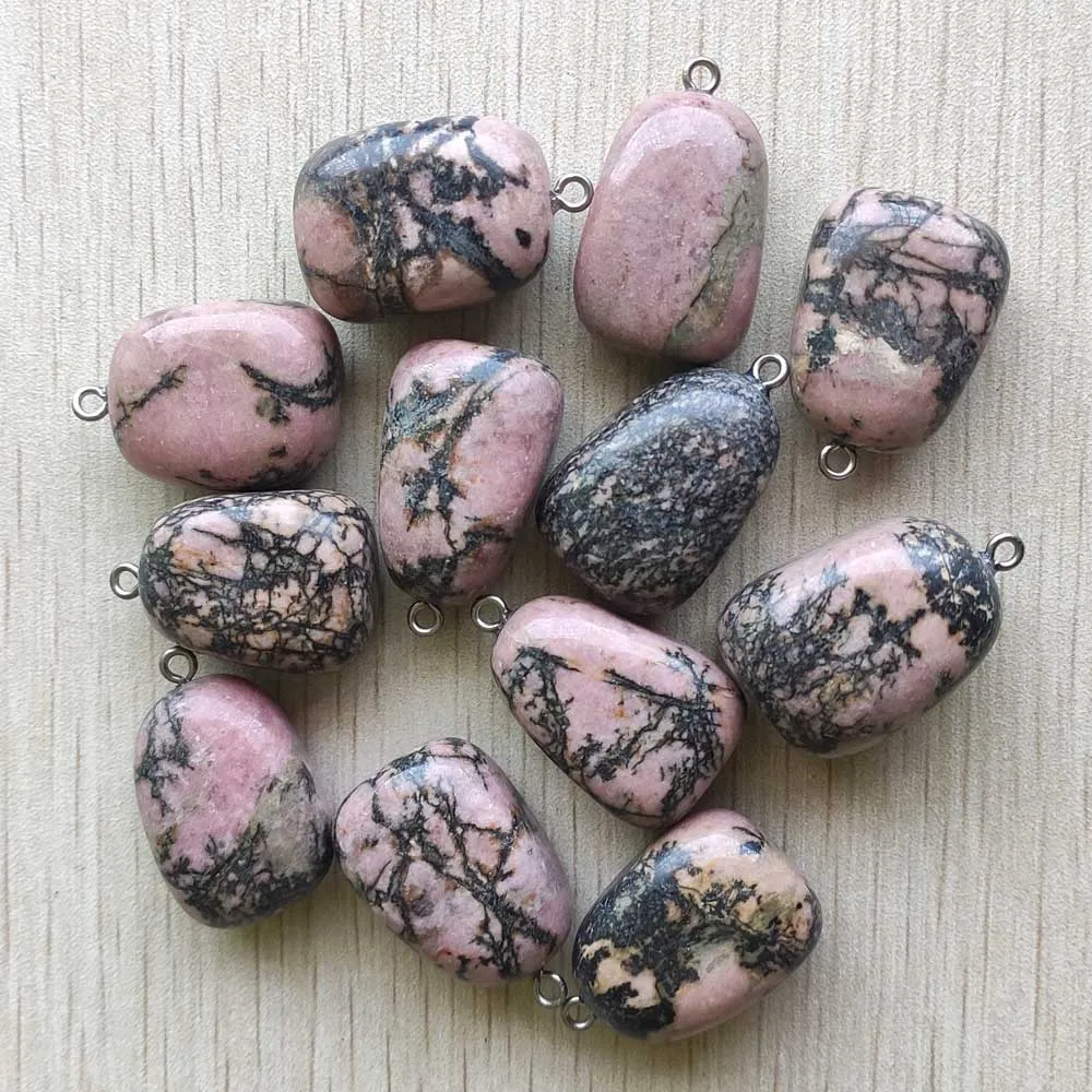 

Wholesale 12pcs/lot New fashion good quality Rhodochrosite stone Irregular shape pendants for jewelry making Free shipping