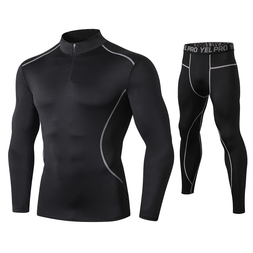 Fanceey High Collar Winter Thermo Underwear Thermal Men Long Johns Thermal Clothing Rashgard Kit Sport Compression Underwear