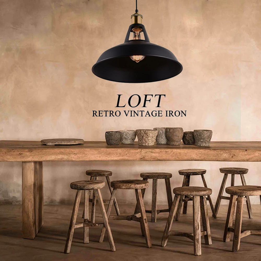 

Vintage Iron Art Pendant Lights Loft Pendant Lamp Retro Hanging Lamp Lampshade For Bar/Coffee Shop Home Lighting Luminarias