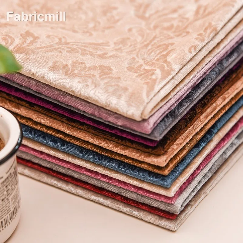 3D Embossed Velvet Fabric For Pillowcase Cushion Wedding Background Soft Package Fabrics For Furniture By Meters