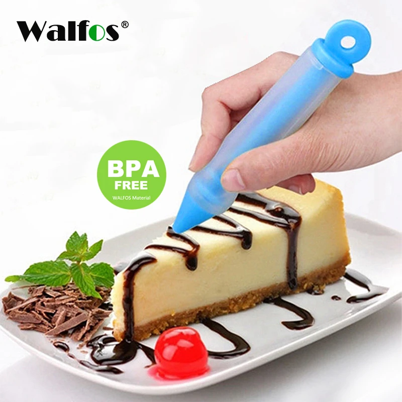 

Walfos Food Grade Silicone Food Writing Pen Chocolate Decorating Tools Cake Mold Cream Cup Cookie Icing Piping Pastry Nozzles