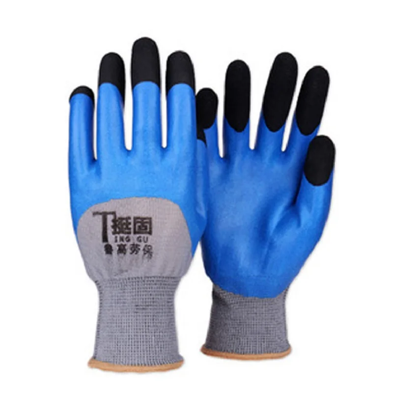 Non-slip Hand Protection Work Gloves 13 Gauge Polyester Glvoes Shell Coated Latex Work Gloves