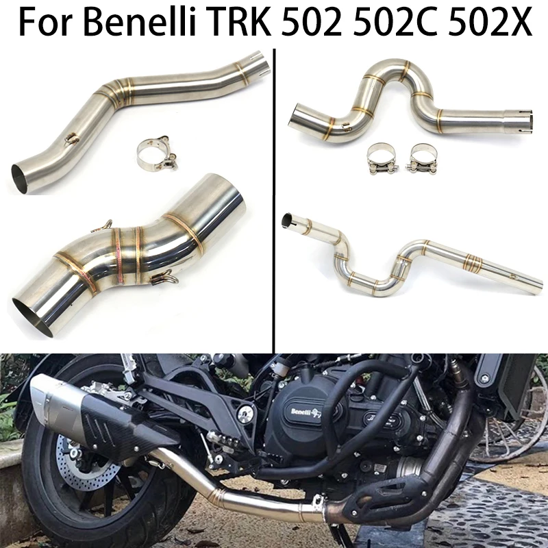 

For Benelli 502C 502X TRK502 TRK 502 2016 2017 2018 Motorcycle Exhaust Middle Mid Link Pipe Muffler Tube Escape Slip on Pipe