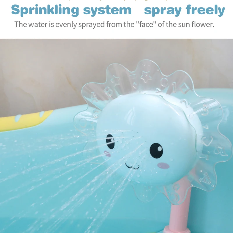 Baby Bath Toy Bathing Tub Sunflower Shower Faucet Spray Water Swimming Bathroom Bath Toys For Children Funny Water Game Shower