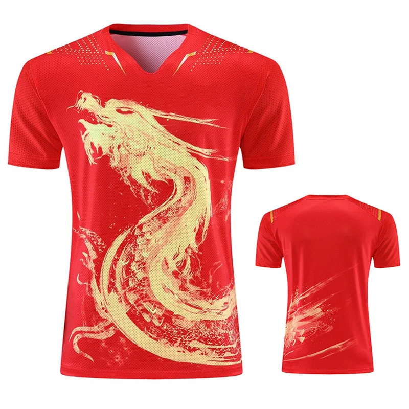 Camisetas de tenis de mesa de Dragon China para hombre, mujer y niño, uniformes de tenis de mesa, novedad