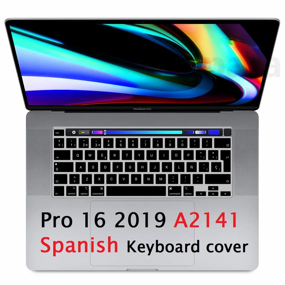 

Soft Skin for Macbook Pro 16 2019 A2141 Spanish EU US Keyboard Cover Skin Silicon Pro 16 Spanish A2141 Keyboard Film Protector