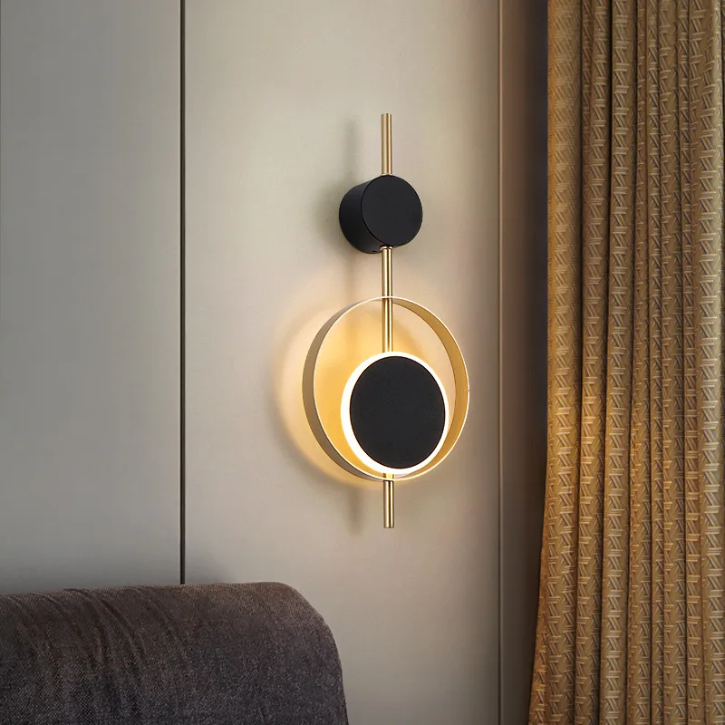 Home LED Wall Lights 110-240V For Livingroom Bedside Hotel Room Deco Lamp Painted Gold Black Metal Sconce Dropshipping