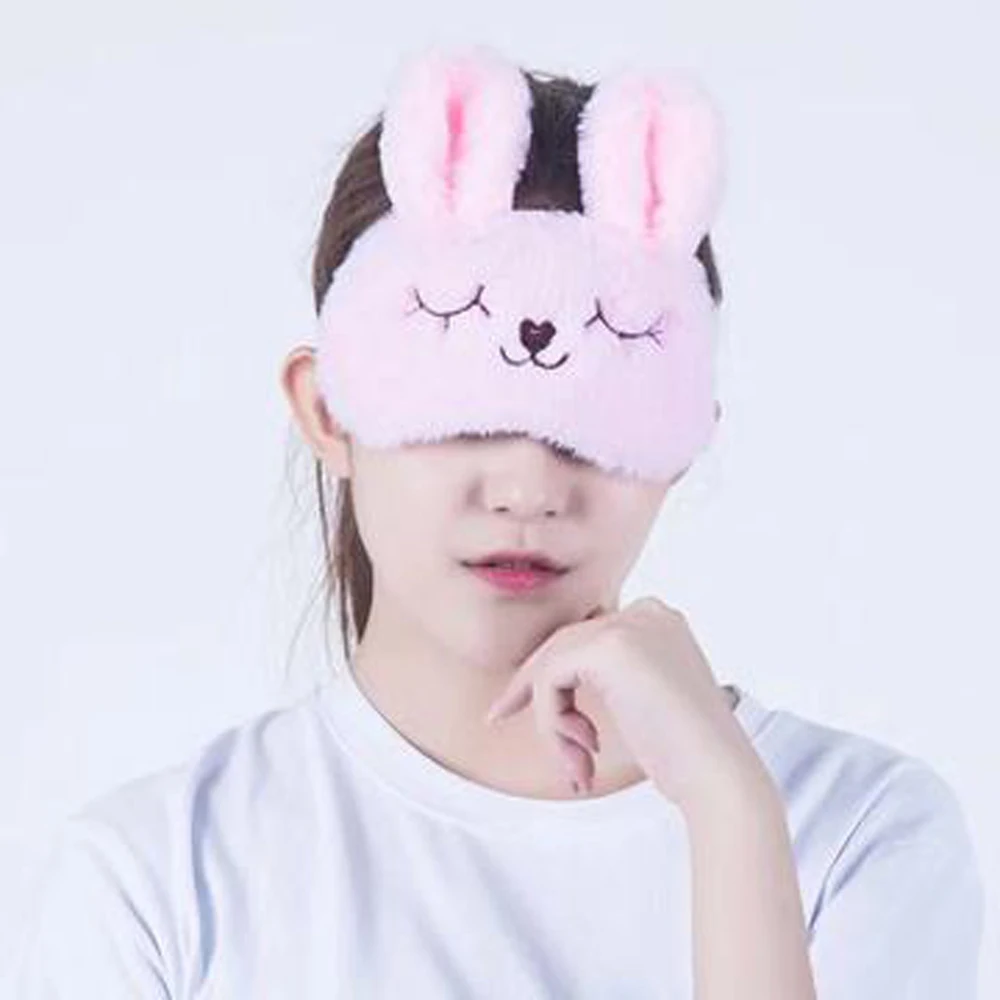 Cute Plush Fox Bunny Sleeping Eye Mask Soft and Skin-friendly Shading Sleep Eye Covers for Children Aldult to Sleep Better