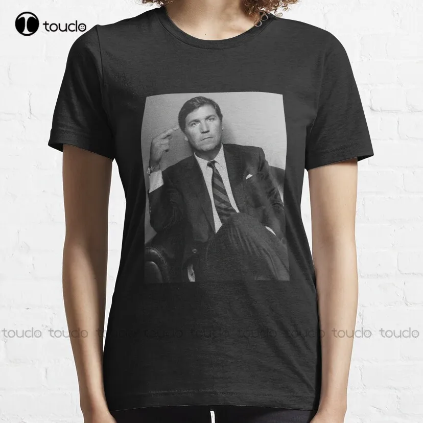 Tucker Carlson Middle Finger Classic T-Shirt Dress Shirts For Women Custom Aldult Teen Unisex Digital Printing Tee Shirt Xs-5Xl