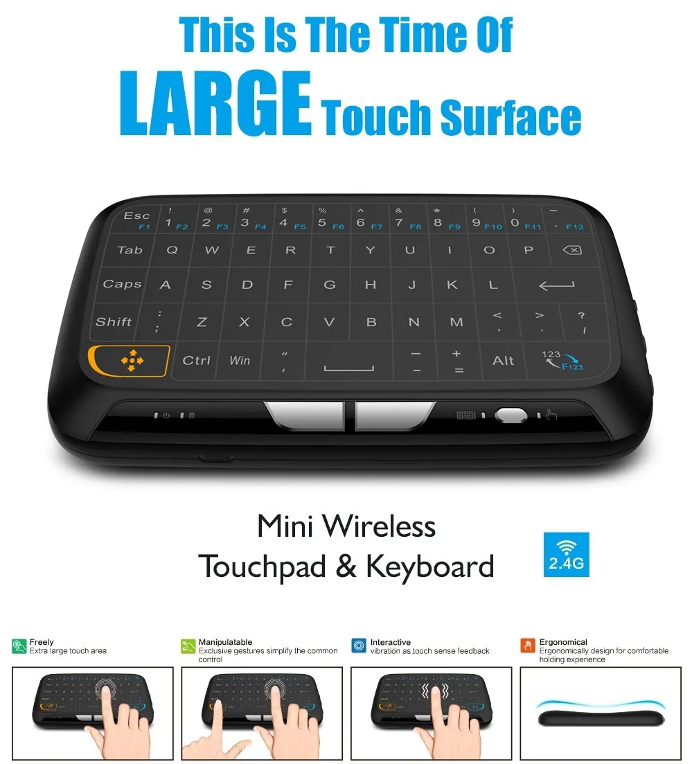 Mini Wireless 2.4GHz Keyboard Air Mouse With Touchpad Rechargeable Keypad USB 2.0 Receiver for Computer Android TV Box HTPC