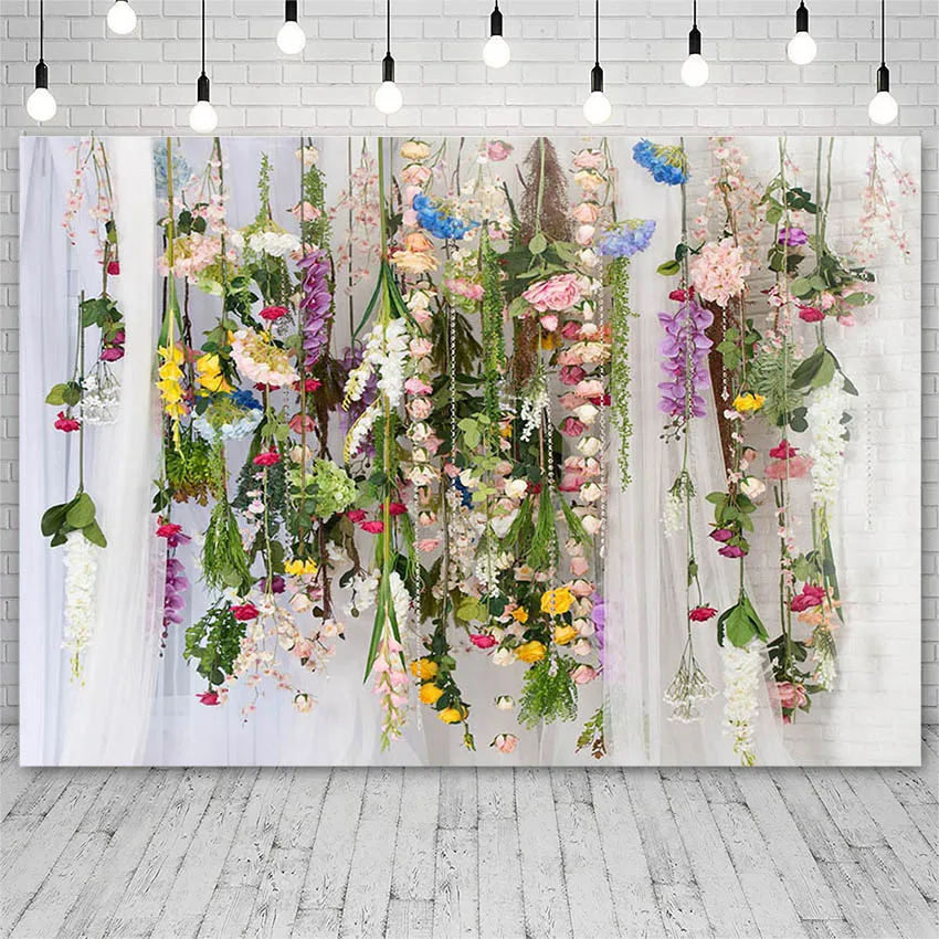 Avezano-봄 배경 사진 녹색 잔디 꽃 아이 생일 초상화 장식, 벽 배경 사진 스튜디오 Photocall