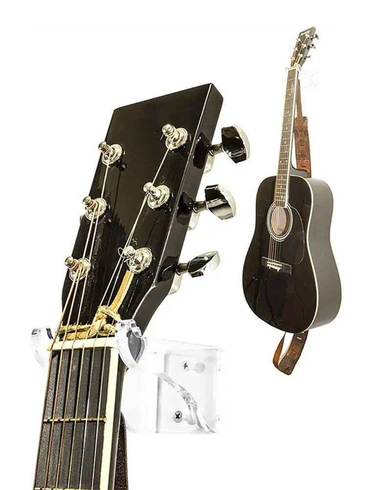 Acrylic Guitar Hanger Wall-Mounted Crystal Guitar Stand Deluxe Clear Acrylic Guitar Hanger For Acoustic Or Electric Guitars