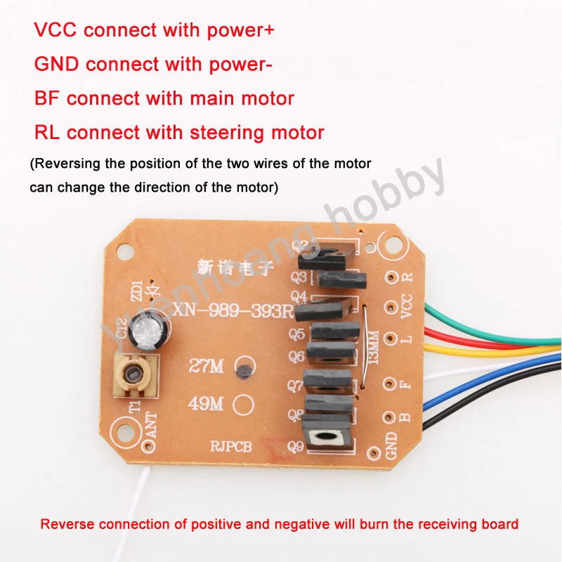 RC Toys 4CH 27MHZ Transmitter+Receiver Board 4.5v/5.5v/6v/7.2v Remote Controller Kit for Radio Control Car Boat Robot Model