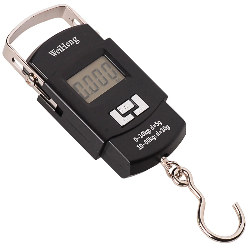 Backlit LCD Display 110lb/50kg Electronic Balance Digital Weighing Scale Fishing Postal Hanging Hook Scale with Measuring Tape