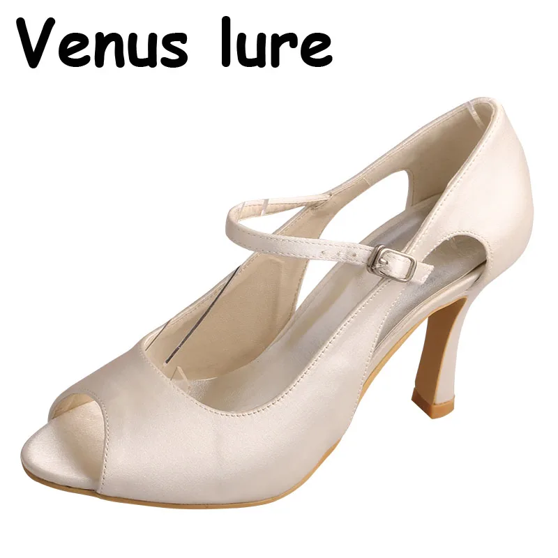 Venus lure Customized Ladies Mary Jane Court Shoes Bridal Peep Toe Pumps Cut out Size 8