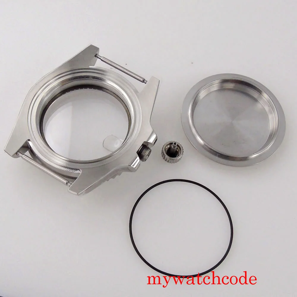 40mm 10atm 120 cliques caixa de relógio aço inoxidável com anel capítulo para nh35 nh36 movimento automático vidro safira